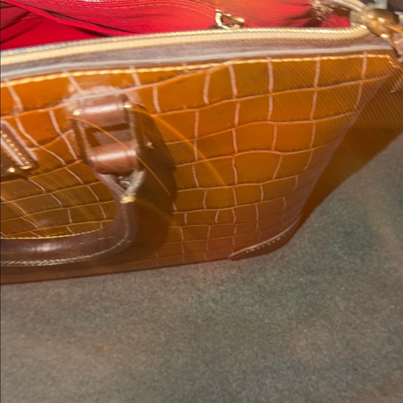 Dooney & Bourke Tan Crocodile Embossed Satchel - Picture 4 of 4